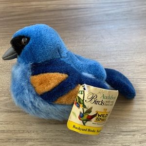 Wild Republic Blue Grosbeak Audubon Backyard Bird series 1 Stuffed NO Sound 2001